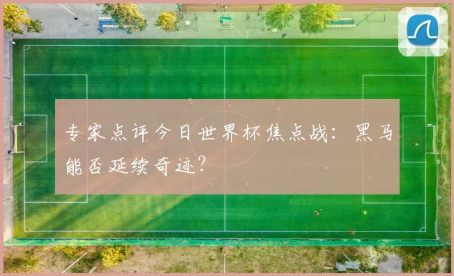 专家点评今日世界杯焦点战：黑马能否延续奇迹？